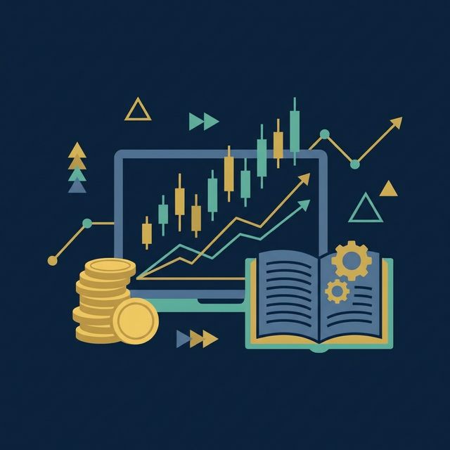 Stock market analysis and education illustration